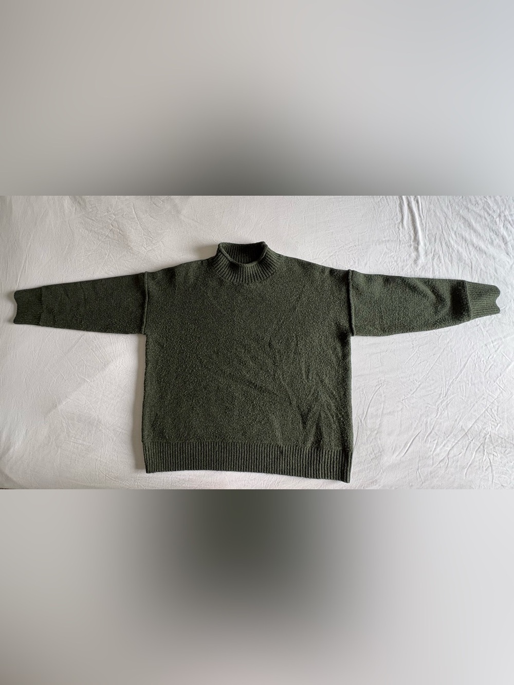 Sage Olive Green Women's Mock Neck Sweater Large
